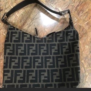 Authentic Fendi “Zucca” double zip bag